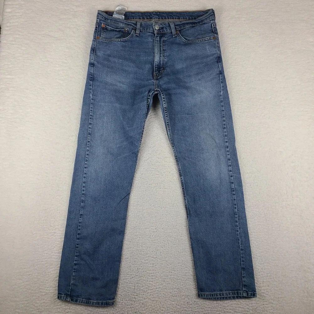 Levi's 505 Jeans Mens 36x32 Blue Regular Fit Straight Leg Medium Wash Denim